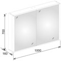 ROYAL MATCH Зеркальный шкаф 1000х700х160 мм LED подсветка вертикальная 12803171301