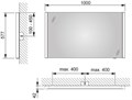 ROYAL REFLEX Зеркало с подсветкой 1000 х 577 х 42 мм, LED подсветка вертикальная 14296003000