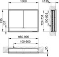 ROYAL LUMOS Зеркальный шкаф 1000x165x735 mm , для встраиваемого монтажа, 2 поворотные дверцы с двусторонним озеркаливанием, сенсорные клав 14314171301