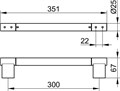 PLAN Поручень 300 мм, хром 14907010000