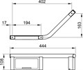 PLAN Поручень для ванны с мыльницей 135°, 3 полочки для мыла (белая, светло- и темно-серая), исполнение слева, хром 14909012037
