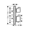 15714140S Set HG Ecostat Square термостатический смеситель для душа (15714140+01800180) шлиф.бронза 15714140S