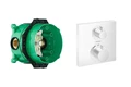 15714700S Set HG Ecostat Square термостатический смеситель для душа (15714700+01800180), матовый белый 15714700S