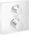 15714700S Set HG Ecostat Square термостатический смеситель для душа (15714700+01800180), матовый белый 15714700S
