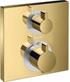 15714990S Set HG Ecostat Square термостатический смеситель для душа (15714990+01800180), полир.золото 15714990S