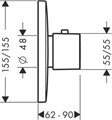 15772000S Set HG PuraVida Highflow термостатический смеситель для душа (15772000+01800180) 15772000S
