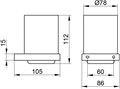 EDITION 90 Square Держатель стакана в комплекте с хрустальным стаканом, хром 19150019000