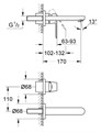 19381000 Eurosmart Cosmopolitan Внешняя часть смесителя для раковины, хром 19381000