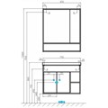 Набор: 1A237401FAX10 Тумба-умывальник Флай 80 Бел Дуб КРАФТ/ 1WH302251 Раковина Миранда 80 1A2374K0FAX10