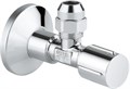 Угловой вентиль с металлической розеткой,1/2"*3/8",1шт., хром 22037000