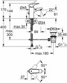 BauFlow Смеситель для раковины с донным клапаном, S-Size, хром 23751000