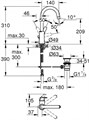 23753000 BauFlow Смеситель для раковины с донным клапаном, L-Size, хром 23753000