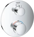 24076000 Grohtherm Термостатический смеситель для душа с переключателем на 2 положения, внешняя часть, круглая розетка, хром 24076000