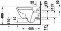 Duravit D-Neo Унитаз подвесной Duravit Rimless® Белый (без крышки) 2577090000