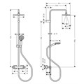 26286670 HG Vernis Shape Showerpipe 230 термостатическая душевая система матовый черный 26286670