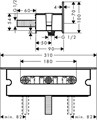 26456400 Fixfit Porter 300 держатель/полочка с шланговым подсоединением (пазы для крепления лейки с двух сторон)белый/хром 26456400