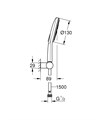 Rainshower SmartActive 130 Душевой набор III (круглый ручной душ, настенный держатель, шланг 1500 мм), 9,5 л/мин, белая луна 26580LS0