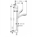 26582400 HG Croma Select E Vario 65 см душевой гарнитур белый/хром 26582400