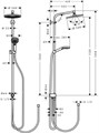 27289000 Crometta E 240 1jet Showerpipe Reno EcoSmart 9 л/мин душевая система без смесителя 27289000