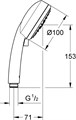 27573002 Tempesta Cosmopolitan New 100 IV, Ручной душ хром 27573002