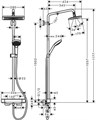 27630000 Croma E 280 1jet Душевая система Showerpipe с термостатом для душа, хром 27630000
