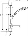 27772000 Croma 100 Душевой набор Croma 100 Vario/Unica’C 0,65 м, ½’ 27772000