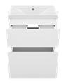 Лаки - 60 Тумба напольная  с 2 ящ., белая П-Лак-01060-0112Я