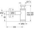 28912000 Сифон для раковины GROHE 1 1/4″, хром 28912000
