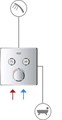 Grohtherm SmartControl Термостат для встраиваемого монтажа на 2 выхода, белая луна 29156LS0
