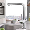 Minta Смеситель для кухонной мойки L-излив, с выдвижным изливом, хром 30274000