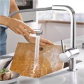 Minta Смеситель для кухонной мойки L-излив, с выдвижным изливом, хром 30274000