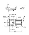 K200 New Набор: Мойка из нержавеющей стали, оборач, 45 -S 860x500 1.0 и смеситель для кухни GROHE Bau Edge (замена 31562SD0) 31562SD1