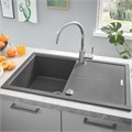 K400 Композитная мойка с крылом,780 x 500, цвет серый гранит (AT0) 31639AT0