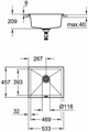 K700 Композитная мойка под столешницу,533 x 457, цвет черный гранит (AP0) (6шт.-пал) 31654AP0