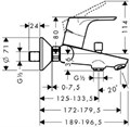 31940000 Focus Смеситель для ванны, однорычажный, ВМ, ½’ 31940000