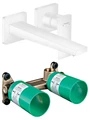 32526700S Set HG Metropol смеситель для раковины из стены матовый белый (32526700+13622180) 32526700S