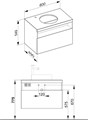 STAGELINE Тумба под умывальник 800x550x490mm,1 ящик,oтверстие под смеситель слева,с освещением,pозеткa и USB,пластиковый сифон,цв.белый 32864300100