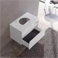 STAGELINE Тумба под умывальник 800x550x490mm,1 ящик,oтверстие под смеситель слева,с освещением,pозеткa и USB,пластиковый сифон,цв.белый 32864300100