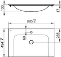 Раковина Keuco Plan, белый, 805 х 17 х 494 мм 32960318001