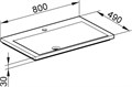 ROYAL REFLEX Умывальник из минерального литья 800х490х80 мм, для смесителей на 1 отверстие в комплекте с системой слива-перелива CLOU 34061318001