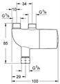 34487000 Grohtherm Micro Термостат для установки под раковиной или мойкой, термическая защита от ожога, хром 34487000