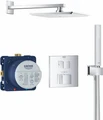 34741000 Grohtherm Cube Набор для комплектации душа: термостат, верхний душ, душевой кронштейн, ручной душ, душевой шланг, хром 34741000