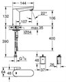 36327001 Eurosmart Cosmopolitan E Смеситель инфракрасный для раковины, 6V литиевая батарейка, хром 36327001