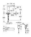 36421000 Eurosmart Cosmopolitan E Смеситель инфракрасный для раковины, 230V, L-размер, хром 36421000