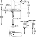 36453000 Bau Cosmopolitan E Смеситель инфракрасный для раковины со смешиванием, работа от сети, хром 36453000