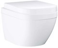 3920600H Euro Ceramic Унитаз подвесной безободковый, компактный с гигиеническим покрытием (без сиденья), альпин-белый 3920600H