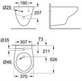 39433000 Bau Ceramic Биде подвесное, белый 39433000