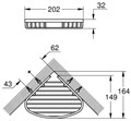 40664001 BauCosmopolitan Полочка-решетка, 200 мм, угловая, хром 40664001