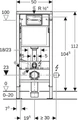 Инсталляция Geberit Duofix для подвесного унитаза, 112 см, со смывным бачком Delta 12 см, смывная клавиша Delta50 черный глянцевый 458.128.DW.1