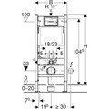 458.149.21.2 Duofix Инсталляция для подвес. унитаза, 112 см, со смывным бачком Delta 12 см, смывная клавиша Delta01, хром глянец (аналог 458.149.21.1) 458.149.21.2